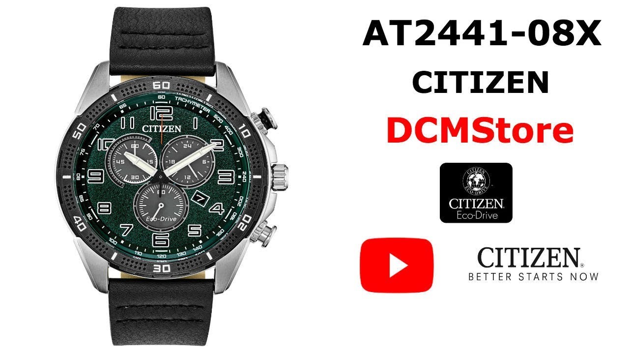 AT2441-08X Citizen Drive AR Chrono Green Dial - YouTube