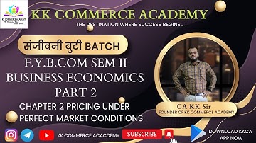 #fybcom #sppu  Semester 2 |Business Economics | #chapter_2 #pricing_under_perfect_market #kkca