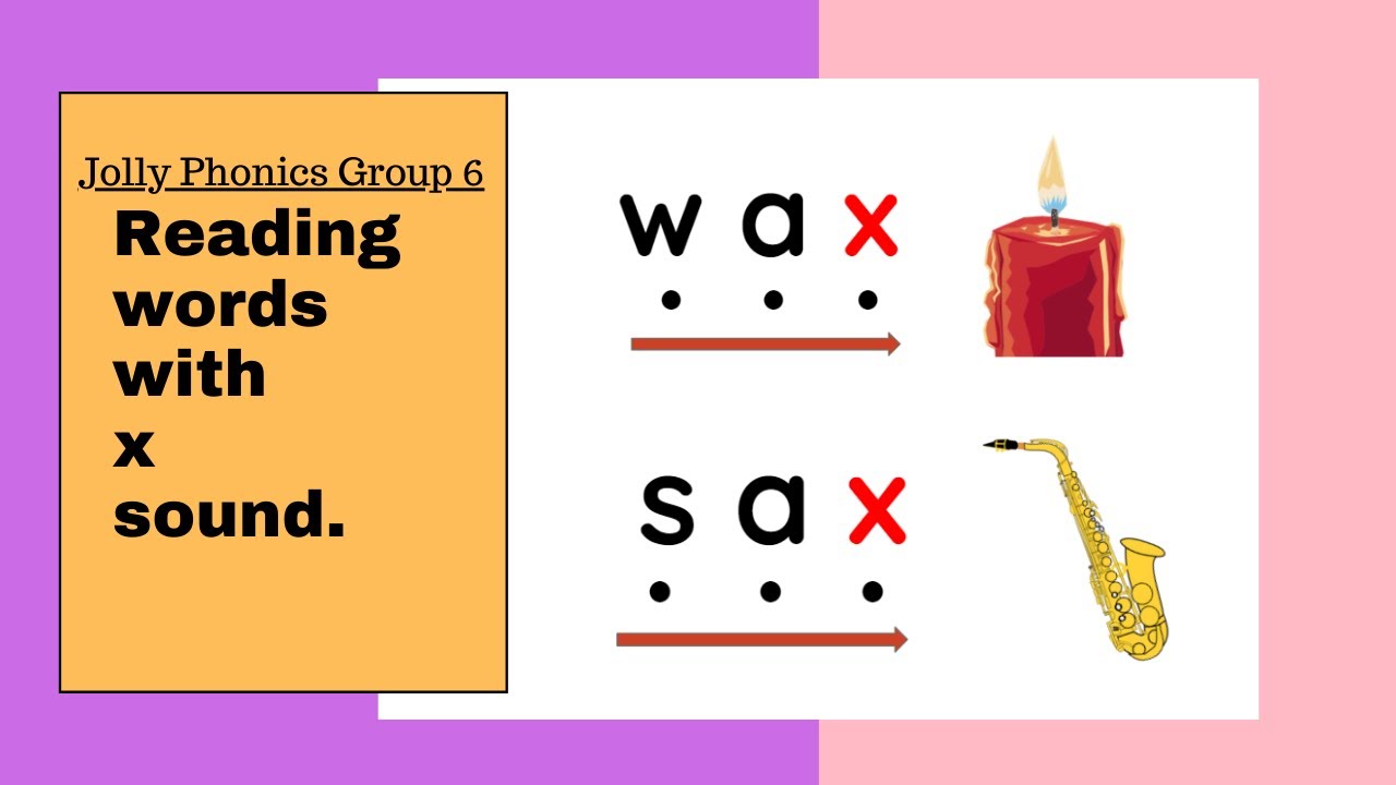 x Reading x words for kids Jolly Phonics group 6 Dot reading for