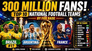 300 million Fans! Top 10 National Football Teams by Fan Base