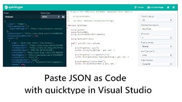Paste JSON as Code with quicktype.io in Visual Studio