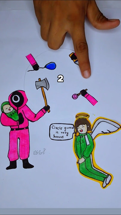 CIRCLE GUARD WITH BABY | HAPPY MOTHER PLAYER 222| SQUID GAME 3 DRAWING ANIMATION #shorts #squidgame3