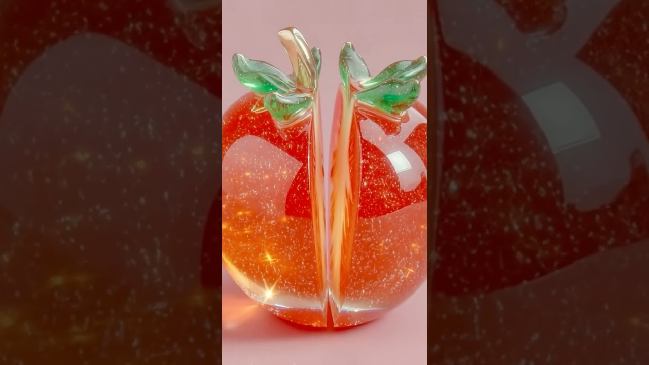 🍅💎✨ Crystal-Glass Tomato & Crystal Raspberry ASMR ✨💎🍓