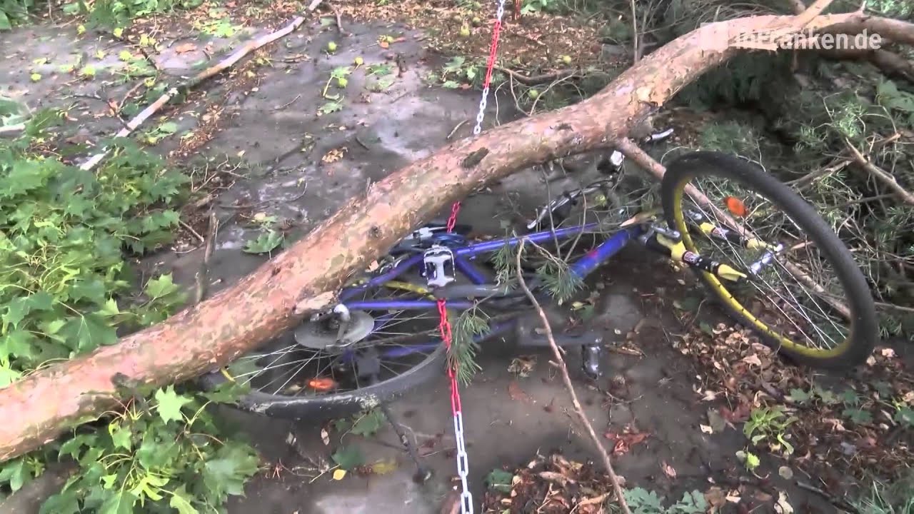 Aufräumarbeiten nach dem Unwetter in Bamberg