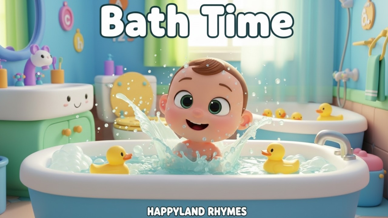 🛁 Bath Time Fun! Splash, Wash & Play! – HAPPYLAND RHYMES