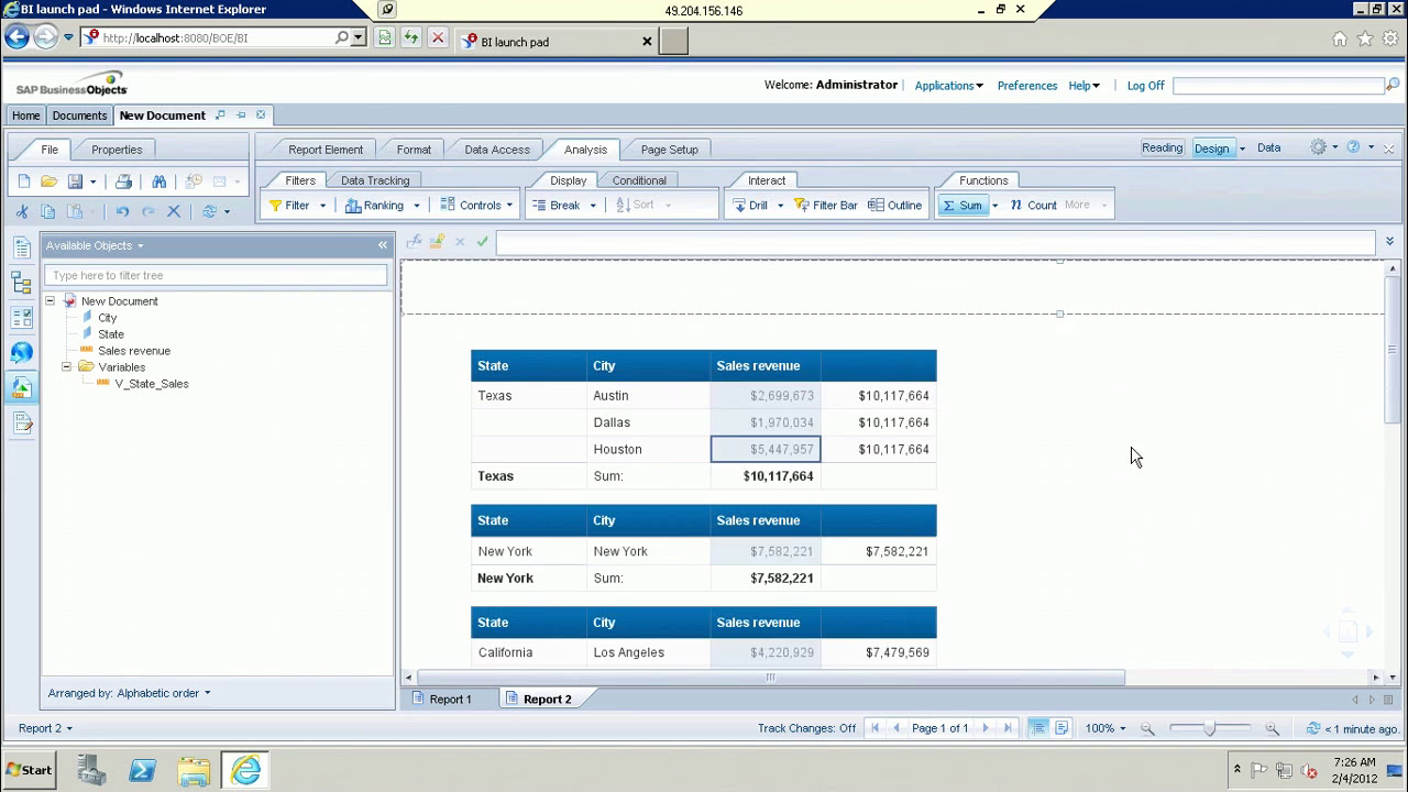 sap reporting
