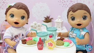 BABY ALIVE GÊMEOS LAURINHA E FELIPINHO NA HORA DO LANCHE COM MASSINHA PLAYDOH