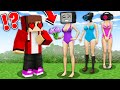 Jj goes on dates with tv woman and camera woman and speaker woman in minecraft  maizen