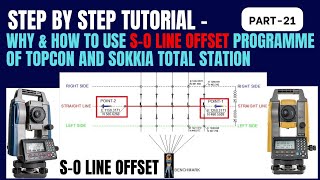 How to use S-O line offset function in Topcon and Sokkia total station