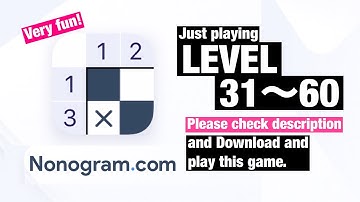 [ Nonogram.com ] Gameplay stock video footage プレイ動画素材 [ LEVEL 31 - 60 ]