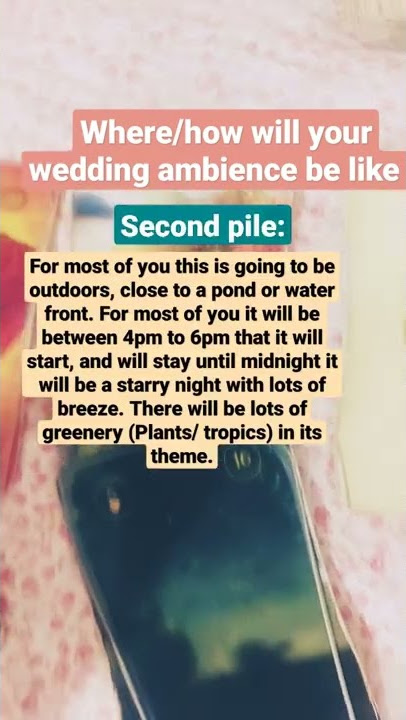 Where & How will your wedding ambience be like? Pick A Card Tarot🎊❤