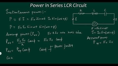 Alternating Current | Power in Series LCR Circuit @Kamaldheeriya Maths easy