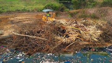 Amazing New Actions!! Delete Garbage Dump By Skill Dozer Clear Grass, Tree and Pushing Garbage
