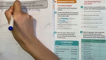 Communication - Unit 5. Food and Drink - Tiếng Anh 7 Global Success