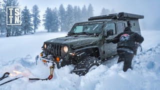 STUCK In Extreme Winter Snow Storm On 4x4 Trip