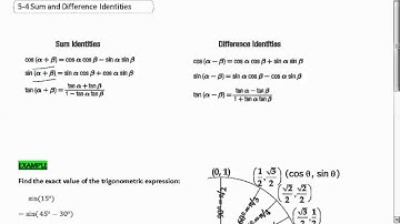 5-4 Sum and Difference Identities