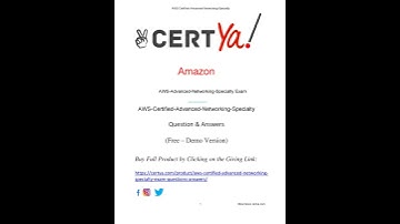 AWS Certified Advanced Networking Specialty Exam Questions & Answers (Demo)