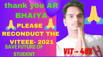 #ARSQUAD THANKS bhaiya#VITEE2021#VITVELLORE |🙏🙏 PLEASE RECONDUCT THE EXAM TO SAVE FUTURE OF STUDENT