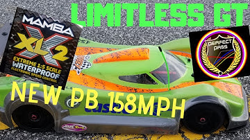 Arrma Limitless Toyota Gt speed run,  NEW PB 158MPH , Close call about ended my day early!!!!