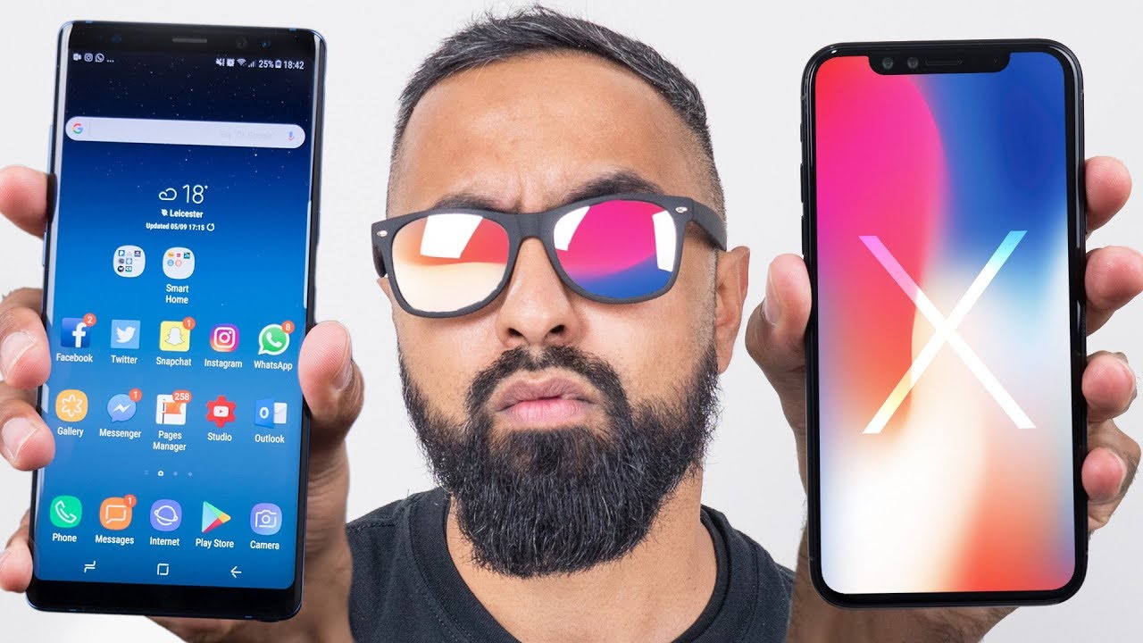 Apple iPhone X and Samsung Galaxy Note 8 - Comparison