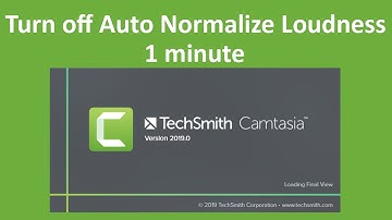 Turn off Auto Normalize Loudness in Camtasia Studio