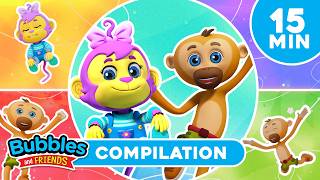 5 little monkeys more bubbles friends nursery rhymes kids