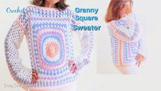 Blue Granny Square Sweater - Zeens and Roger