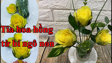 TỈA HOA HỒNG TỪ BÍ NGÔ NON / pruning roses from pumpkins @maihuyencarving 0977138662