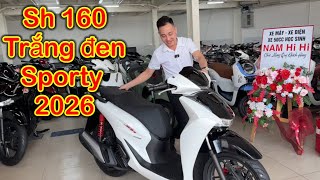 Honda Sh 160 trắng đen sporty thể thao - Nam hihi