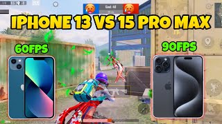 IPHONE 13 VS 15 PRO MAX 60FPS VS 90FPS 1V1 BATTLE🥵