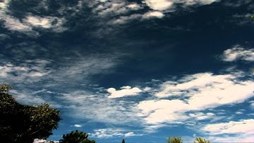 Thin cirrus clouds passing overhead (deep angle) timelapse V08389