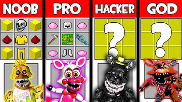 Minecraft Battle: FNAF 4 CRAFTING CHALLENGE ~ NOOB vs PRO vs HACKER vs GOD – Evolution Animation