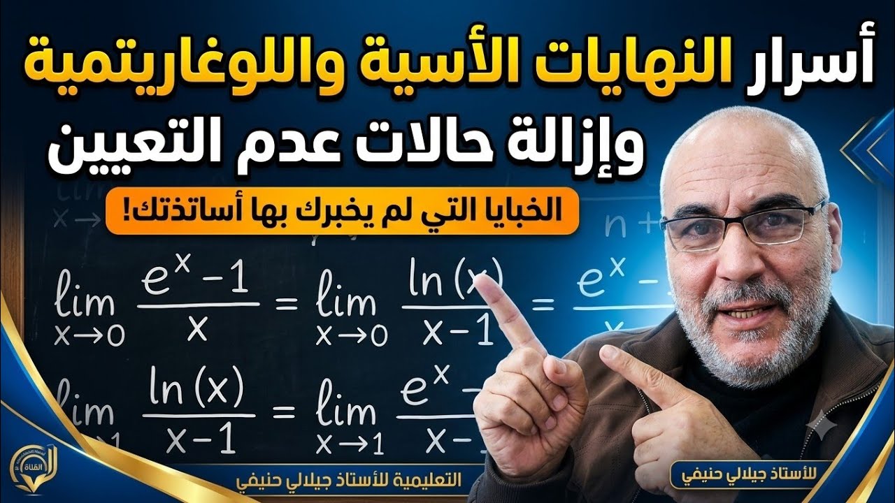 اسرار حساب النهايات الأسية و اللوغاريتمية و إزالة حالات عدم التعيين 