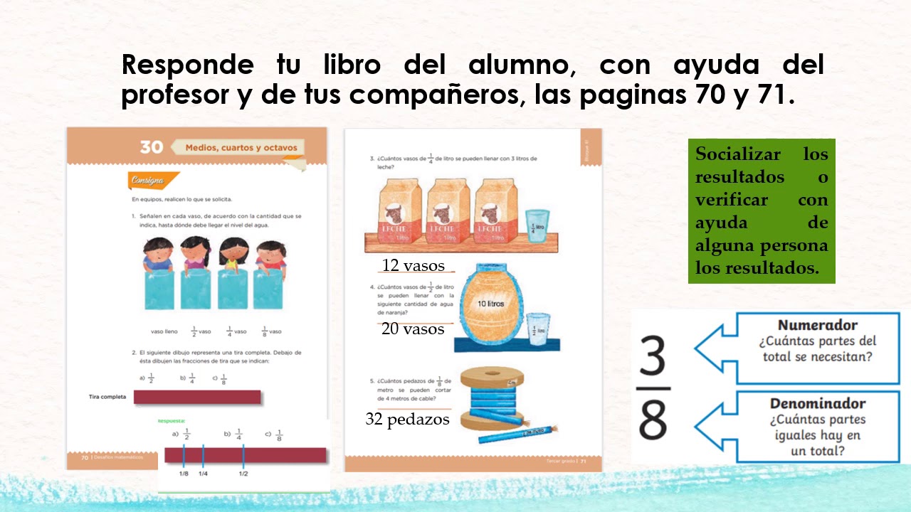 MATEMÁTICAS MEDIOS CUARTOS Y OCTAVOS SESION 2 3º - YouTube