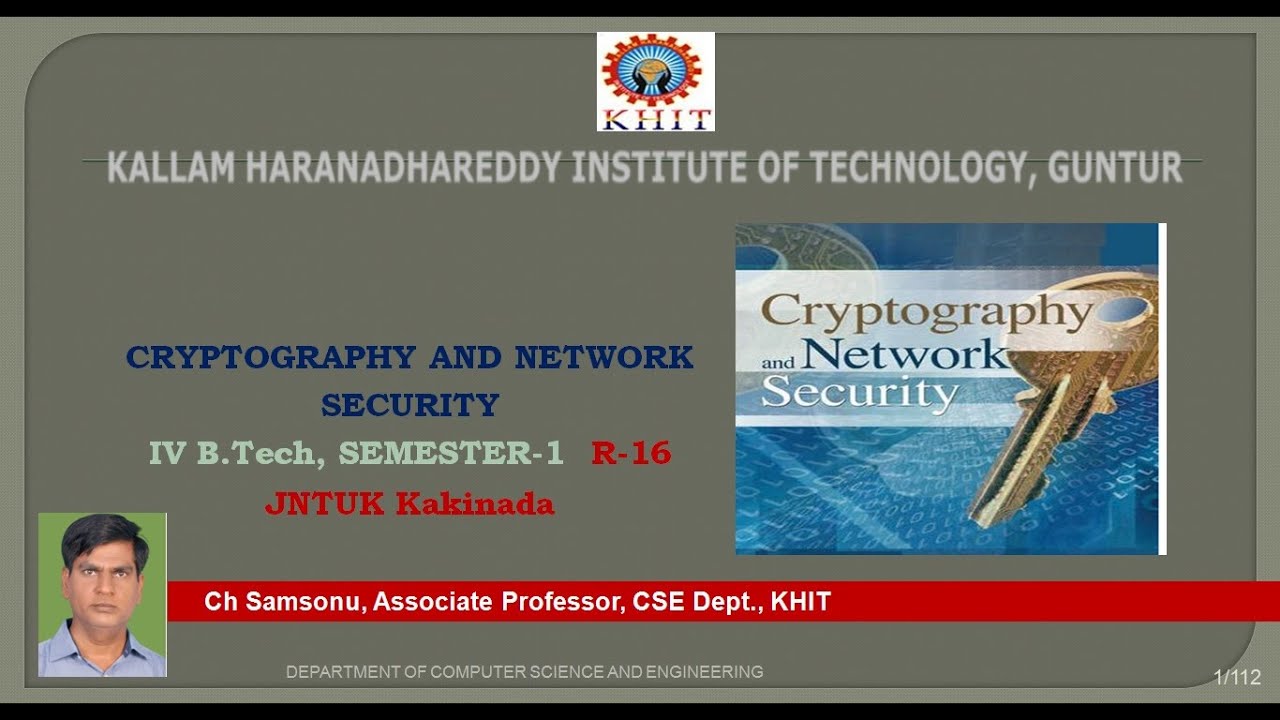 CRYPTOGRAPHY AND NETWORK SECURITY - UNIT-1 (DAY1) - YouTube