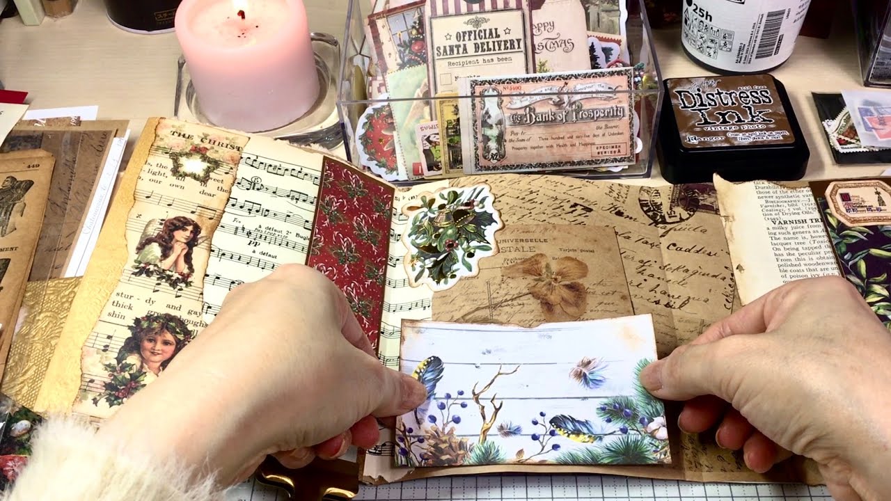 紙もの♡後編：クリスマスの小さなジャンクジャーナルを作ります
