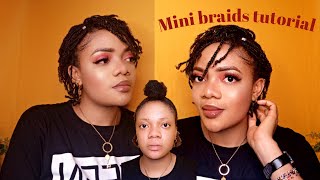EASY PROTECTIVE STYLE FOR NATURAL HAIR GROWTH | MINI BRAIDS & accessories
