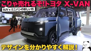 トヨタ X-VAN GEAR : こりゃ良いぞ...! トヨタ車体が発表した クロスバン ギア が本気だ！ 車好きデザイナーが内外装をわかりやすく解説します。 [ JMS2023 ]
