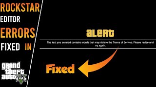 Rockstar Editor's Error Fixed + No Restrictions | GTA 5 PC