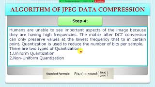 ALGORITHM OF JPEG DATA COMPRESSION