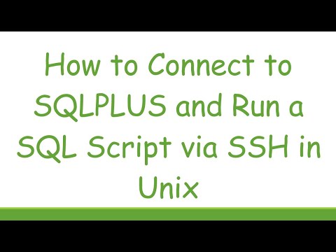 How to Connect to SQLPLUS and Run a SQL Script via SSH in Unix
