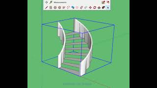 Curved stairs in Sketchup without needing extensions.