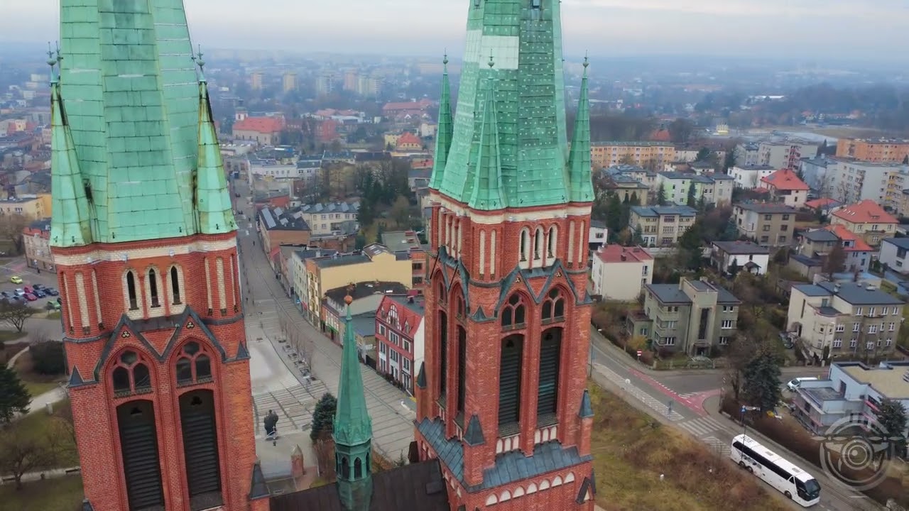 Rybnik z lotu ptaka, filmowany dronem 09.02.2025 r.