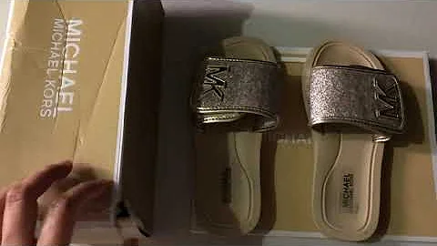 Unboxing Original Michael Kors Eli Elise Slides