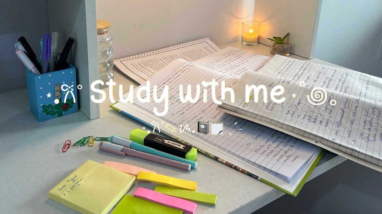 Evening Study With Me  🌙 | page turing sounds 📖 ⋆˚࿔ #studymotivation #studytime #evening 