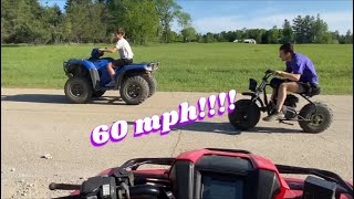 Coleman mini bike with 224cc Predator does 60mph!!!(Free Mods)