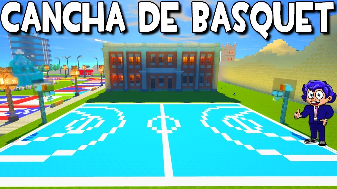 CÓMO HACER UN CANCHA DE BASQUET EN MINECRAFT ? TUTORIAL FÁCIL DE PISTA DE  BALONCESTO - YouTube