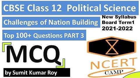 MCQ | Challenges of nation building MCQ part 3 | Challenges of Nation Building  class 12 mcq | #cbse