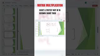 product of Matrix | shortcut Tricks #csirnet #gate #iitjee #bsc #msc #cuet #maths #shortvideo