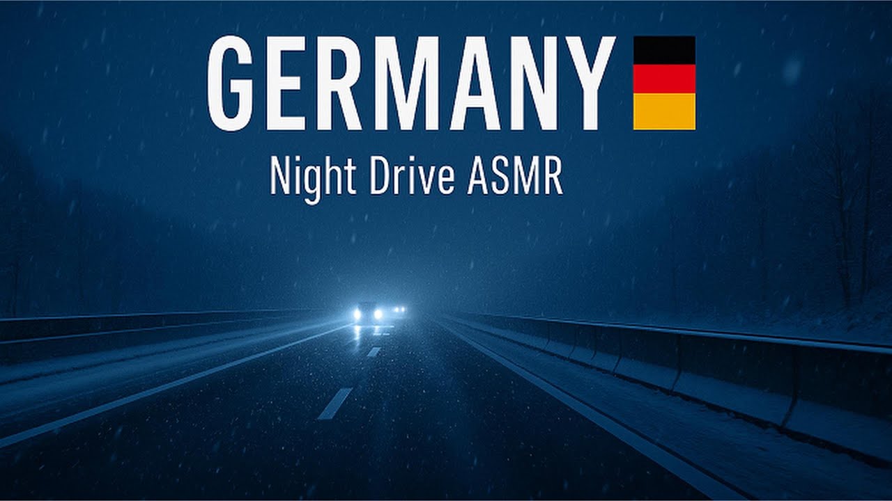 Night Drive ASMR 🇩🇪 German Autobahn | Snow • 4K POV • Pure Engine Sound